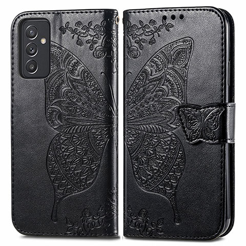 Coque Portefeuille Papillon Livre Cuir Etui Clapet pour Samsung Galaxy F34 5G Noir