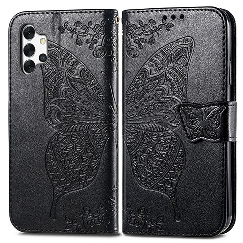 Coque Portefeuille Papillon Livre Cuir Etui Clapet pour Samsung Galaxy M32 5G Noir