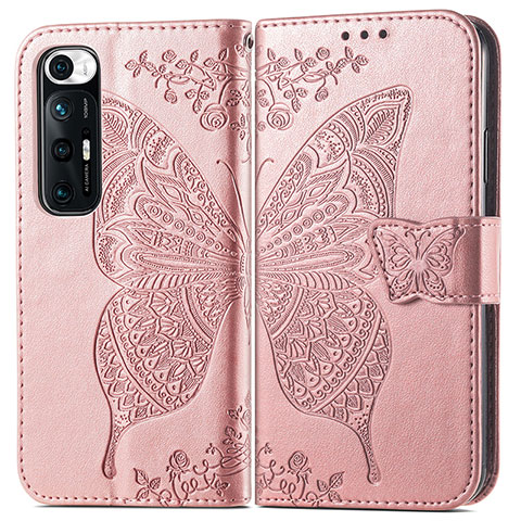 Coque Portefeuille Papillon Livre Cuir Etui Clapet pour Xiaomi Mi 10S 5G Rose