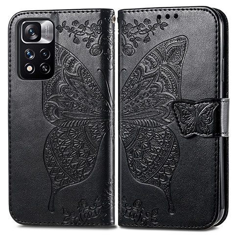 Coque Portefeuille Papillon Livre Cuir Etui Clapet pour Xiaomi Mi 11i 5G (2022) Noir