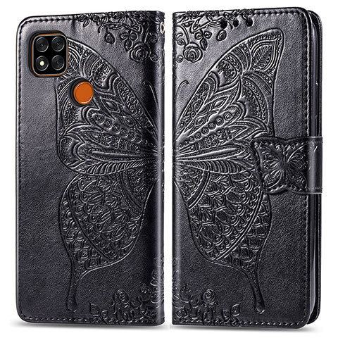 Coque Portefeuille Papillon Livre Cuir Etui Clapet pour Xiaomi POCO C31 Noir