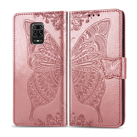 Coque Portefeuille Papillon Livre Cuir Etui Clapet pour Xiaomi Poco M2 Pro Rose