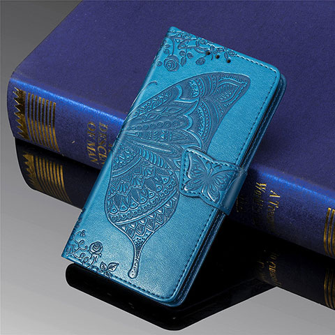 Coque Portefeuille Papillon Livre Cuir Etui Clapet pour Xiaomi Redmi 9 Bleu