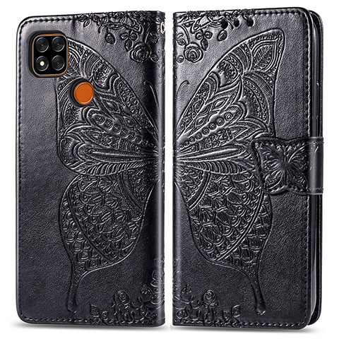 Coque Portefeuille Papillon Livre Cuir Etui Clapet pour Xiaomi Redmi 9C Noir