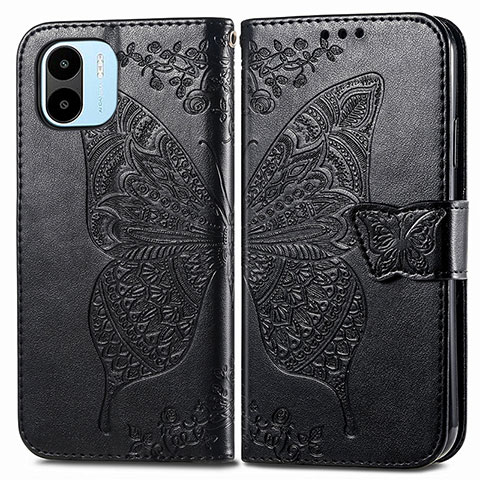 Coque Portefeuille Papillon Livre Cuir Etui Clapet pour Xiaomi Redmi A2 Noir