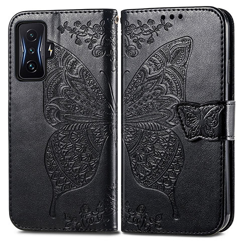 Coque Portefeuille Papillon Livre Cuir Etui Clapet pour Xiaomi Redmi K50 Gaming 5G Noir