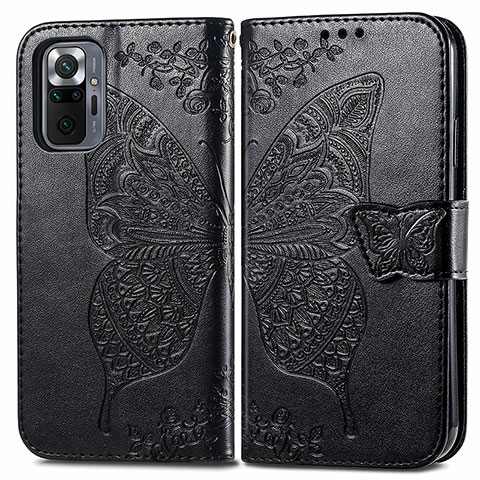 Coque Portefeuille Papillon Livre Cuir Etui Clapet pour Xiaomi Redmi Note 10 Pro Max Noir