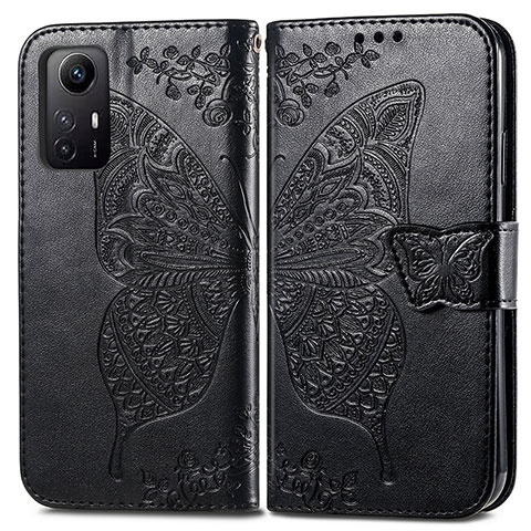 Coque Portefeuille Papillon Livre Cuir Etui Clapet pour Xiaomi Redmi Note 12S Noir