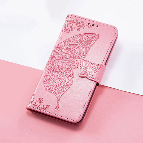 Coque Portefeuille Papillon Livre Cuir Etui Clapet S01D pour Huawei Honor 50 SE 5G Rose Rouge