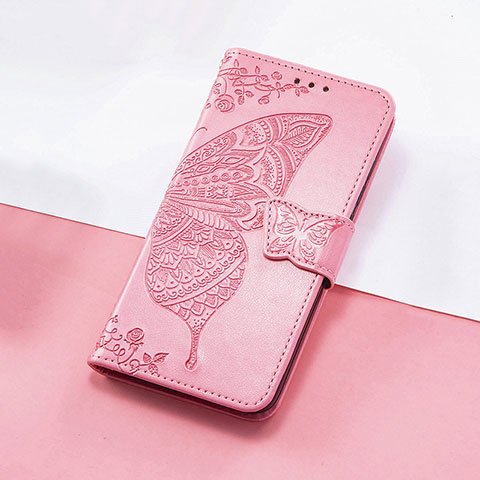 Coque Portefeuille Papillon Livre Cuir Etui Clapet S01D pour Huawei Honor V40 5G Rose Rouge