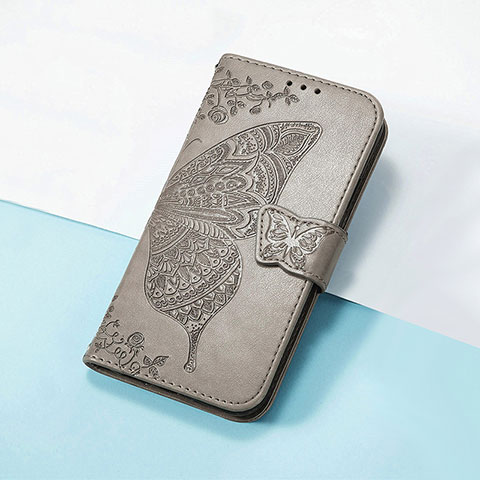 Coque Portefeuille Papillon Livre Cuir Etui Clapet S01D pour Huawei Honor X9 5G Gris