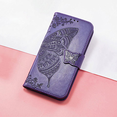 Coque Portefeuille Papillon Livre Cuir Etui Clapet S01D pour Huawei Nova 10 Pro Violet