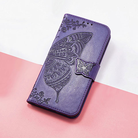 Coque Portefeuille Papillon Livre Cuir Etui Clapet S01D pour Huawei Nova 9 Pro Violet