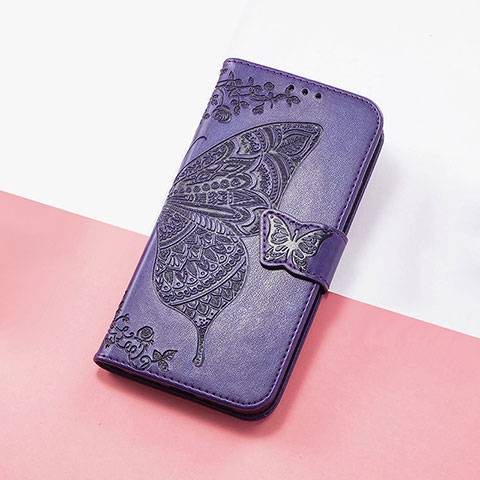 Coque Portefeuille Papillon Livre Cuir Etui Clapet S01D pour Sony Xperia 1 V Violet