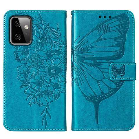 Coque Portefeuille Papillon Livre Cuir Etui Clapet Y01B pour Motorola Moto G Power 5G (2023) Bleu