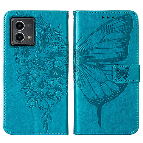 Coque Portefeuille Papillon Livre Cuir Etui Clapet Y01B pour Motorola Moto G Stylus (2023) 4G Bleu