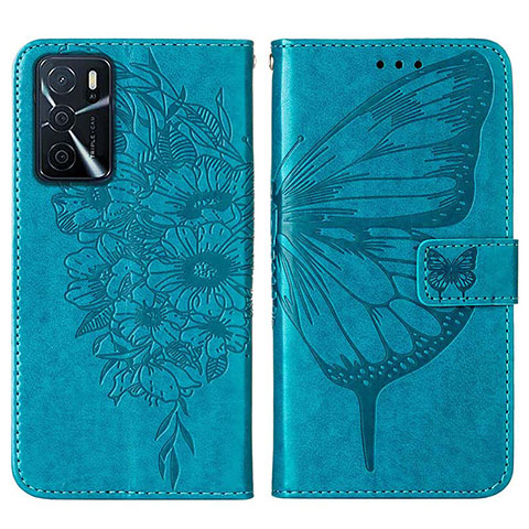 Coque Portefeuille Papillon Livre Cuir Etui Clapet Y01B pour Oppo A16 Vert