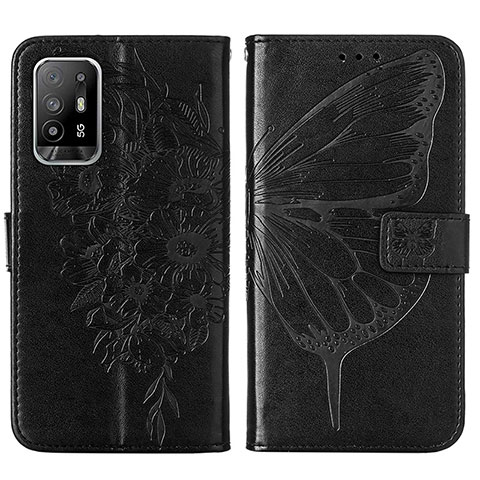 Coque Portefeuille Papillon Livre Cuir Etui Clapet Y01B pour Oppo A95 5G Noir