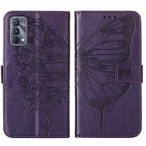 Coque Portefeuille Papillon Livre Cuir Etui Clapet Y01B pour Realme GT Master 5G Violet