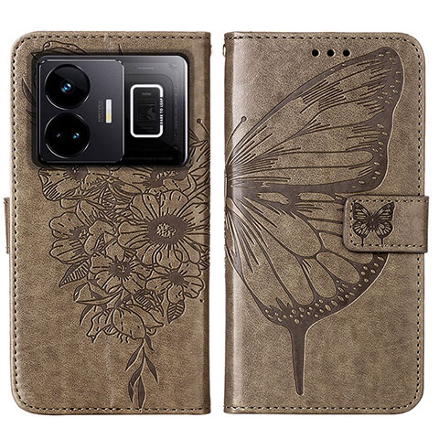 Coque Portefeuille Papillon Livre Cuir Etui Clapet Y01B pour Realme GT Neo5 240W 5G Gris