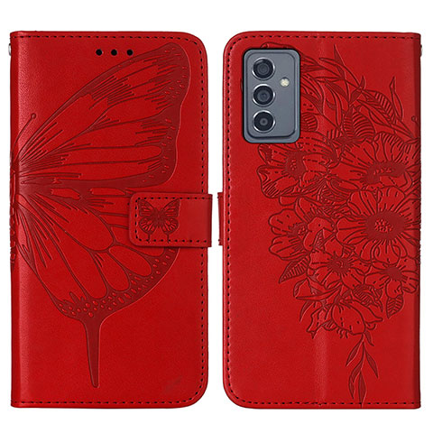 Coque Portefeuille Papillon Livre Cuir Etui Clapet Y01B pour Samsung Galaxy A05s Rouge