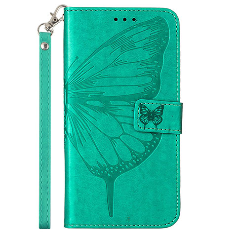 Coque Portefeuille Papillon Livre Cuir Etui Clapet Y01B pour Samsung Galaxy A23 4G Vert