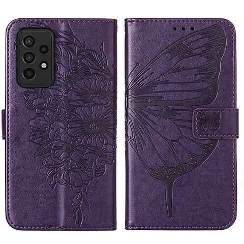 Coque Portefeuille Papillon Livre Cuir Etui Clapet Y01B pour Samsung Galaxy A33 5G Violet