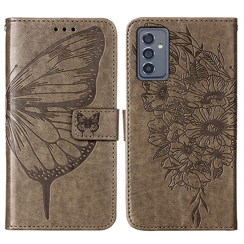 Coque Portefeuille Papillon Livre Cuir Etui Clapet Y01B pour Samsung Galaxy F54 5G Gris