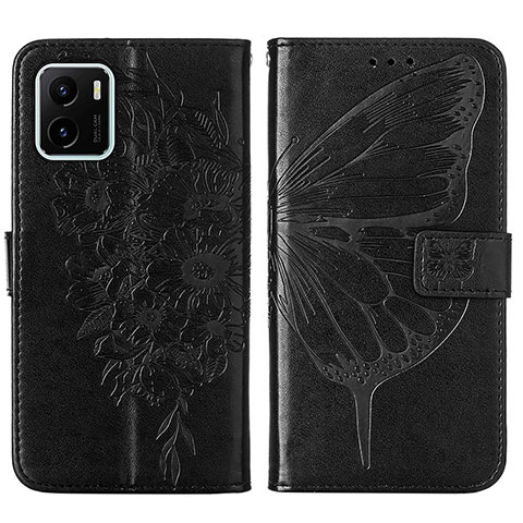 Coque Portefeuille Papillon Livre Cuir Etui Clapet Y01B pour Vivo iQOO U5x Noir