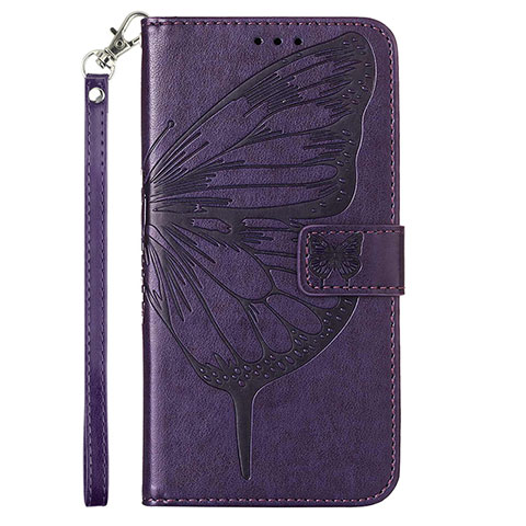 Coque Portefeuille Papillon Livre Cuir Etui Clapet Y02B pour Samsung Galaxy A03 Core Violet