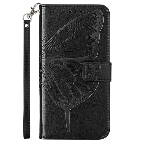 Coque Portefeuille Papillon Livre Cuir Etui Clapet Y02B pour Samsung Galaxy A03s Noir