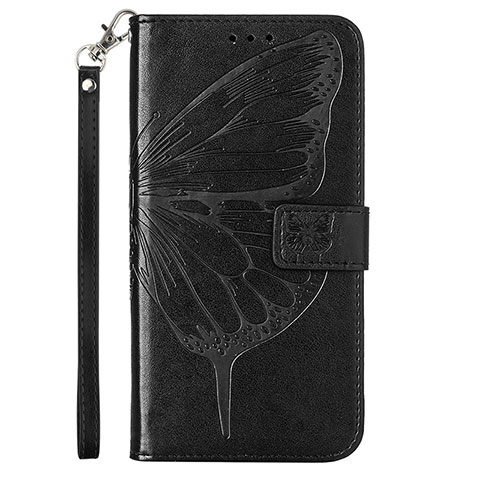 Coque Portefeuille Papillon Livre Cuir Etui Clapet Y02B pour Samsung Galaxy F52 5G Noir