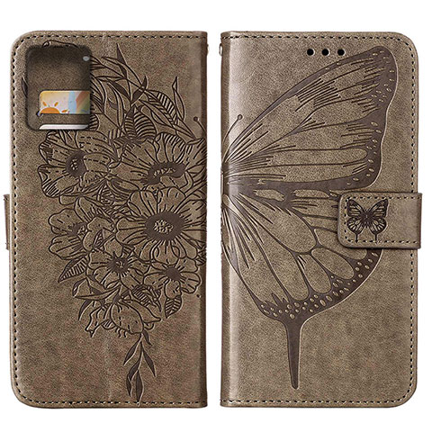 Coque Portefeuille Papillon Livre Cuir Etui Clapet YB1 pour Motorola Moto G 5G (2023) Gris