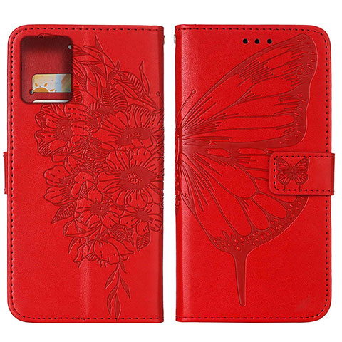 Coque Portefeuille Papillon Livre Cuir Etui Clapet YB1 pour Motorola Moto G 5G (2023) Rouge