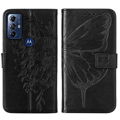 Coque Portefeuille Papillon Livre Cuir Etui Clapet YB1 pour Motorola Moto G Power (2022) Noir