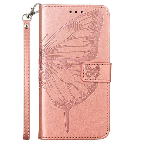 Coque Portefeuille Papillon Livre Cuir Etui Clapet YB2 pour Xiaomi Mi 12 Lite NE 5G Or Rose