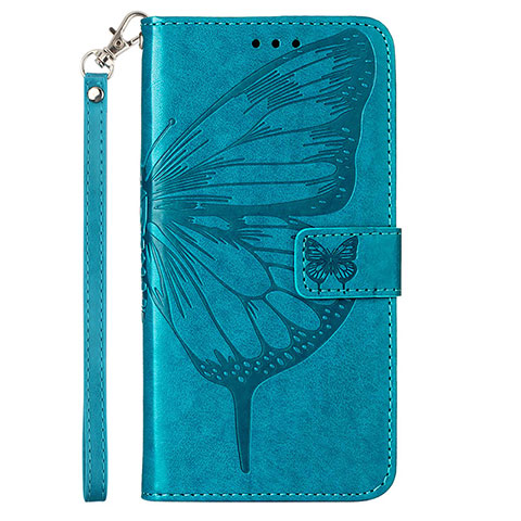 Coque Portefeuille Papillon Livre Cuir Etui Clapet YB2 pour Xiaomi Redmi Note 12 Explorer Bleu