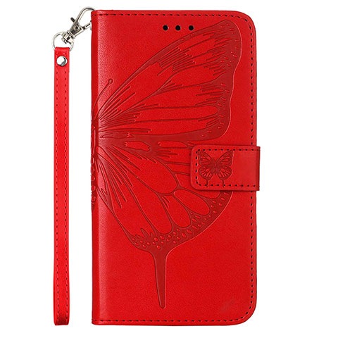 Coque Portefeuille Papillon Livre Cuir Etui Clapet YB2 pour Xiaomi Redmi Note 12 Explorer Rouge