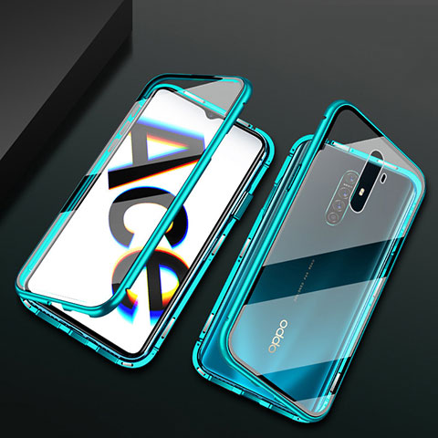 Coque Rebord Bumper Luxe Aluminum Metal Miroir 360 Degres Housse Etui Aimant M01 pour Oppo Reno Ace Vert