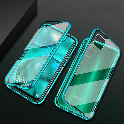 Coque Rebord Bumper Luxe Aluminum Metal Miroir 360 Degres Housse Etui Aimant M02 pour Huawei Nova 7i Vert