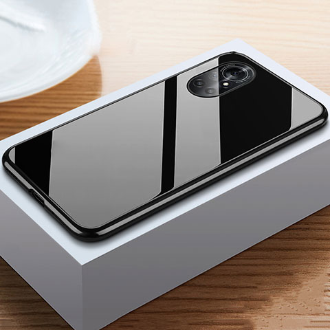 Coque Rebord Bumper Luxe Aluminum Metal Miroir 360 Degres Housse Etui Aimant M02 pour Huawei Nova 8 5G Noir