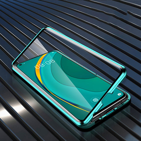 Coque Rebord Bumper Luxe Aluminum Metal Miroir 360 Degres Housse Etui Aimant M06 pour Huawei Nova 7 5G Vert