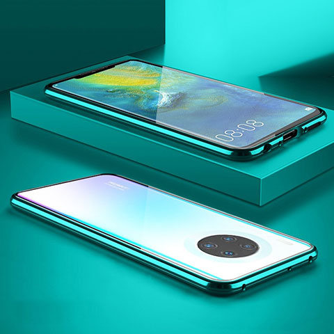 Coque Rebord Bumper Luxe Aluminum Metal Miroir 360 Degres Housse Etui Aimant M07 pour Huawei Mate 30 Pro 5G Vert