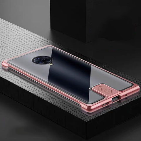 Coque Rebord Bumper Luxe Aluminum Metal Miroir 360 Degres Housse Etui Aimant M07 pour Vivo Nex 3 Or Rose