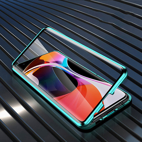 Coque Rebord Bumper Luxe Aluminum Metal Miroir 360 Degres Housse Etui Aimant M07 pour Xiaomi Mi 10 Vert