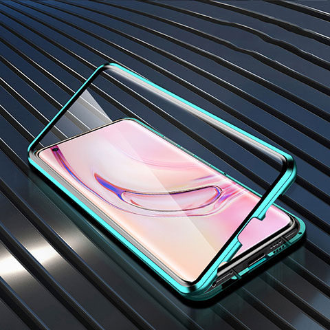 Coque Rebord Bumper Luxe Aluminum Metal Miroir 360 Degres Housse Etui Aimant M08 pour Xiaomi Mi 10 Pro Vert