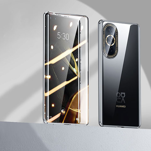 Coque Rebord Bumper Luxe Aluminum Metal Miroir 360 Degres Housse Etui Aimant P01 pour Huawei Nova 10 Pro Noir