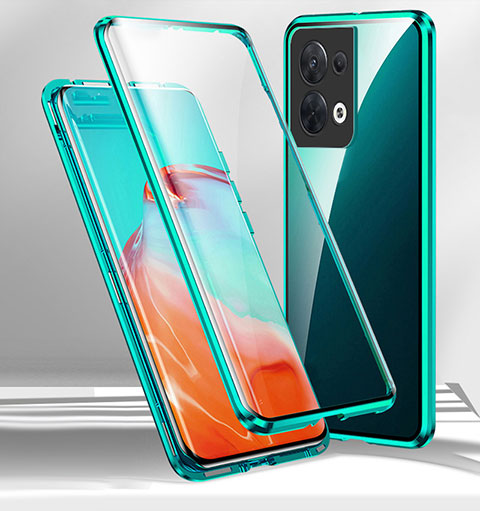 Coque Rebord Bumper Luxe Aluminum Metal Miroir 360 Degres Housse Etui Aimant P01 pour OnePlus Ace 2V 5G Vert