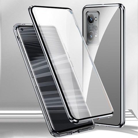 Coque Rebord Bumper Luxe Aluminum Metal Miroir 360 Degres Housse Etui Aimant P01 pour Oppo K10 Pro 5G Argent