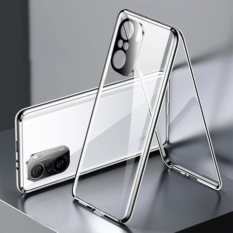 Coque Rebord Bumper Luxe Aluminum Metal Miroir 360 Degres Housse Etui Aimant P01 pour Xiaomi Mi 11i 5G Argent